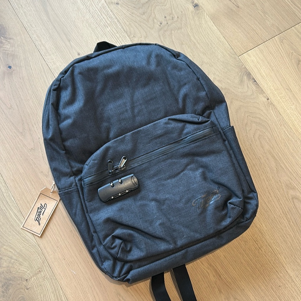 Tweed Backpack with security closure front pocket
